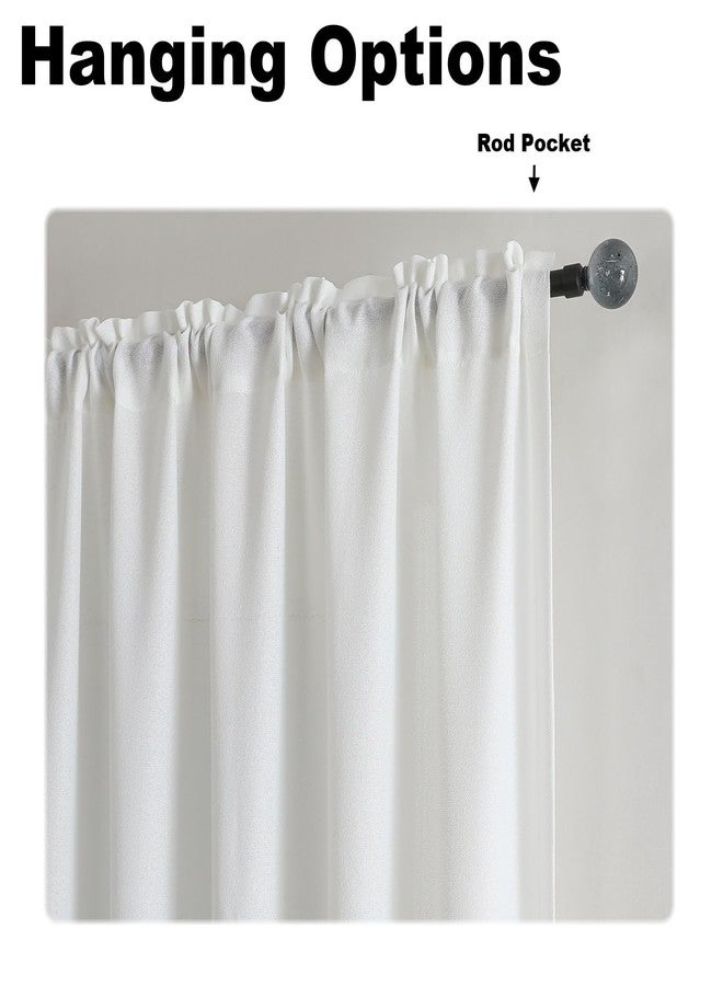 Flyfun Lightweight Linen Curtains 108 Inch Long 2 Panels - Semi Sheer, Light Filtering, Rod Pocket, Linen Curtains for Living Room, 52W x 108L - Image 3